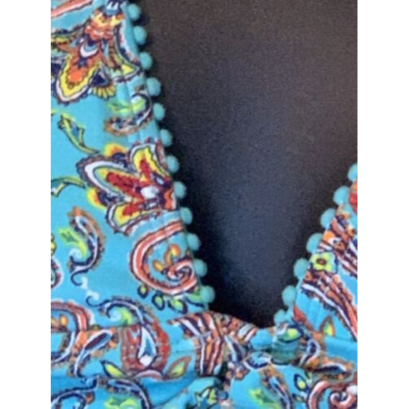 Victoria Secret bathing suit top,teal, Halter,bow,Sz M , Boho, Paisley,edging - Picture 3 of 8